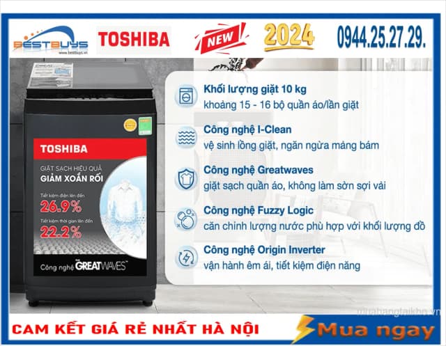 Top 1 so sánh giá Máy giặt Toshiba Inverter 10 kg AW-DM1100PV(KK) - Tìm sản phẩm giá rẻ nhất - Ảnh 15