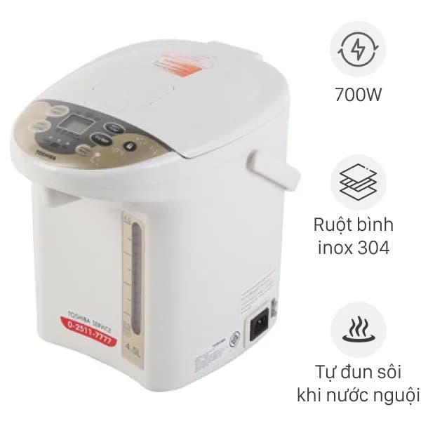 So sánh giá Bình thủy điện Toshiba PLK-45SF(WT)VN 4.5 lít rẻ nhất? - Ảnh 4