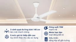 Quạt trần AC 3 cánh ACF01A563 70W