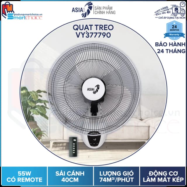 So sánh giá Quạt treo tường Asia 3 cánh VY377790 55W rẻ nhất? - Ảnh 15