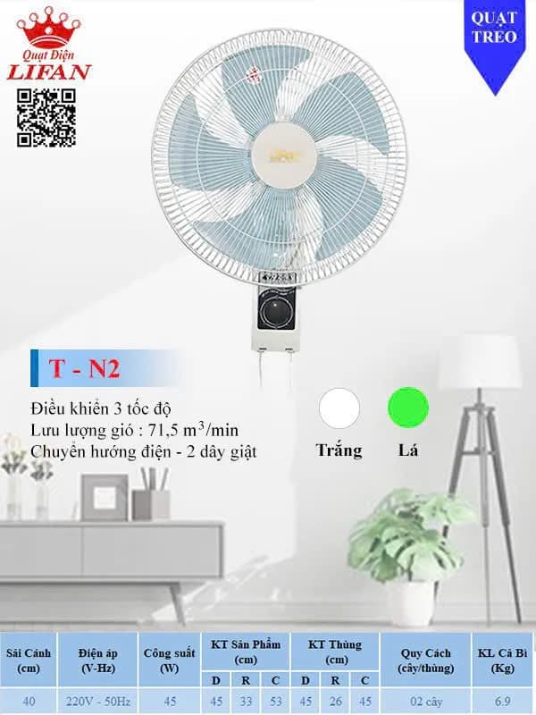 So sánh giá Quạt treo tường Lifan 5 cánh T-N 2 45W - Tìm sản phẩm giá rẻ nhất - Ảnh 15
