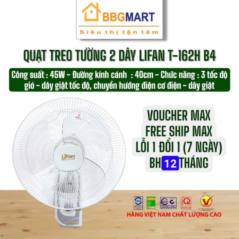 So sánh giá Quạt treo tường Lifan 5 cánh T-N 2 45W - Tìm sản phẩm giá rẻ nhất - Ảnh 17