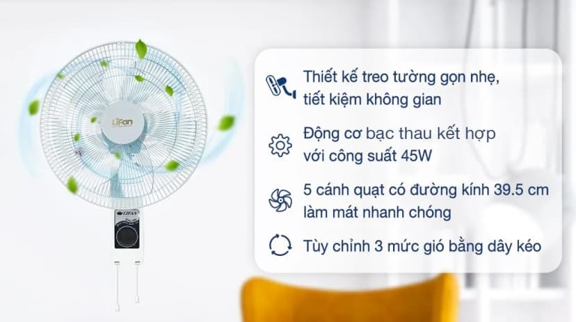 So sánh giá Quạt treo tường Lifan 5 cánh T-N 2 45W - Tìm sản phẩm giá rẻ nhất - Ảnh 3