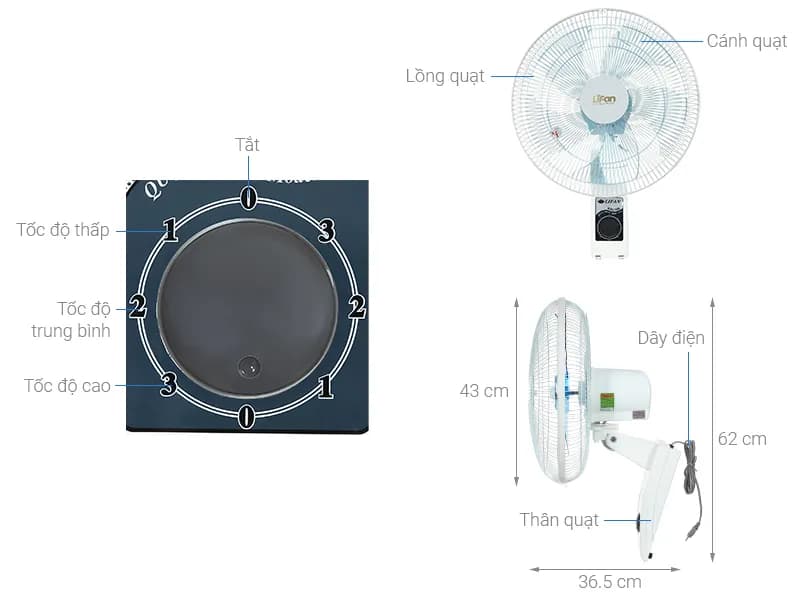 So sánh giá Quạt treo tường Lifan 5 cánh T-N 2 45W - Tìm sản phẩm giá rẻ nhất - Ảnh 8