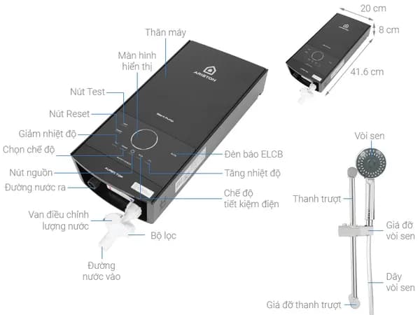 So sánh giá Máy nước nóng trực tiếp Ariston 4500W AURES EASY 4.5 D rẻ nhất? - Ảnh 19