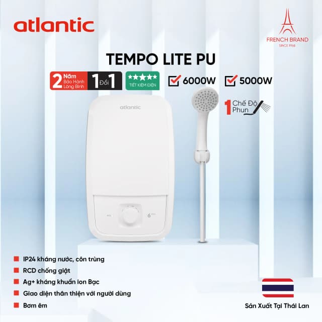 So sánh giá Máy nước nóng trực tiếp Atlantic 5000W Tempo Lite 5000 PU - 811025 rẻ nhất? - Ảnh 14