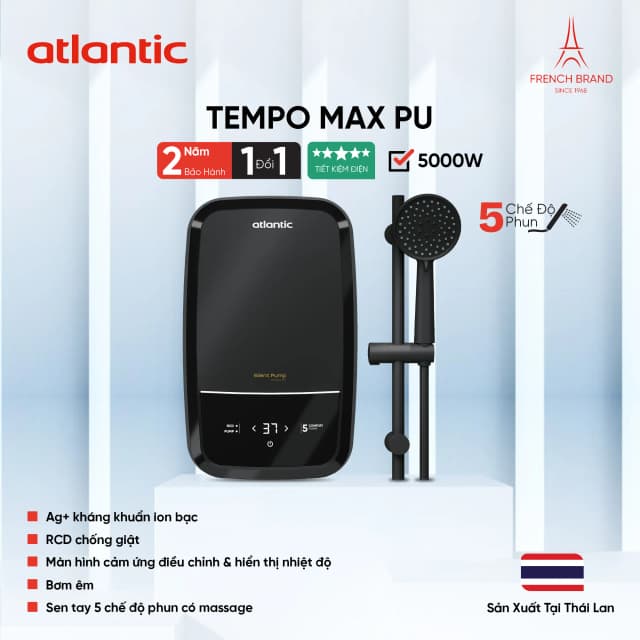 So sánh giá Máy nước nóng trực tiếp Atlantic 5000W Tempo Max 5000 PU - 811030 rẻ nhất? - Ảnh 13
