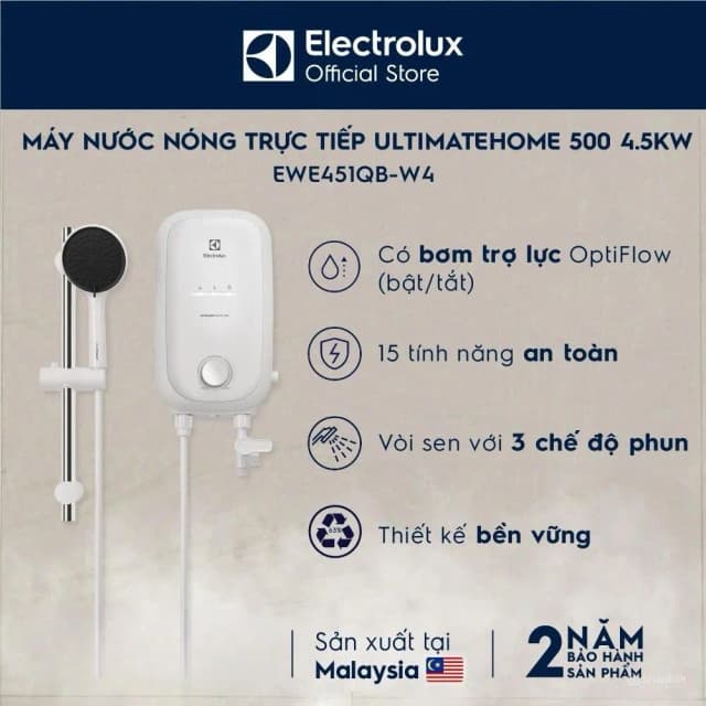 Top 1 so sánh giá Máy nước nóng trực tiếp Electrolux 4500W EWE451QB-W4 - Tìm sản phẩm giá rẻ nhất - Ảnh 6