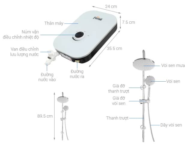 Top 1 so sánh giá Máy nước nóng trực tiếp Ferroli 4500W MIDO-MXP 4.5S - Tìm sản phẩm giá rẻ nhất - Ảnh 7