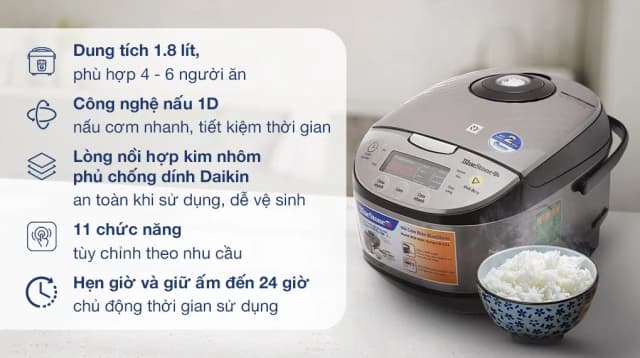 So sánh giá Nồi cơm điện tử BlueStone 1.8 lít RCB-5938 rẻ nhất? - Ảnh 12