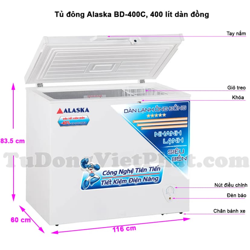 So sánh giá Tủ đông Alaska 355 lít BD-400C - Tìm sản phẩm giá rẻ nhất - Ảnh 15