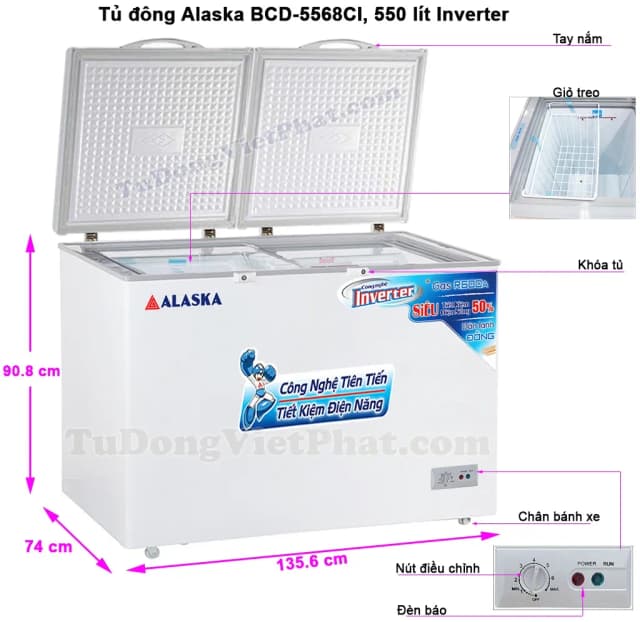 So sánh giá Tủ đông Alaska Inverter 396 lít BCD-5568CI rẻ nhất? - Ảnh 16