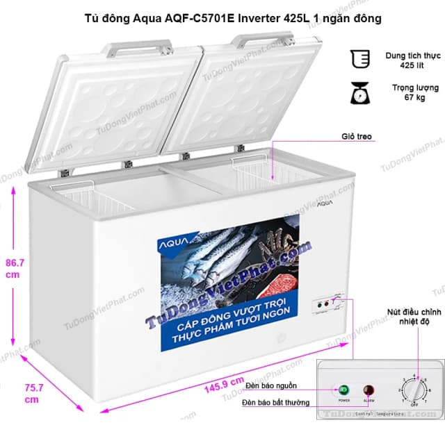 So sánh giá Tủ đông Aqua Inverter 425 lít AQF-C5701E rẻ nhất? - Ảnh 7