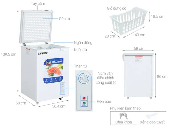 So sánh giá Tủ đông Hòa Phát 107 lít HPF AN6107 rẻ nhất? - Ảnh 2