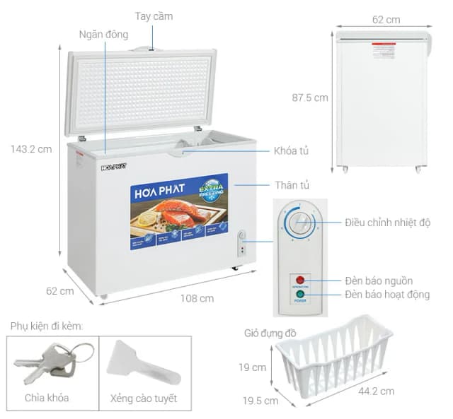 Top 1 so sánh giá Tủ đông Hoà Phát 66 lít HPF AN666 - Tìm sản phẩm giá rẻ nhất - Ảnh 12