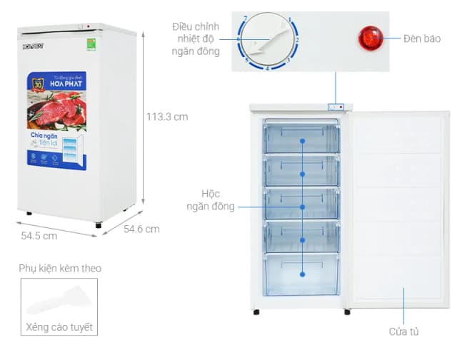 Tủ đông đứng Hòa Phát 147 Lít HPF UAH6147 - Ảnh 3
