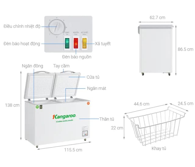 So sánh giá Tủ đông Kangaroo Inverter 252 lít KGFZ400IC2 rẻ nhất? - Ảnh 9