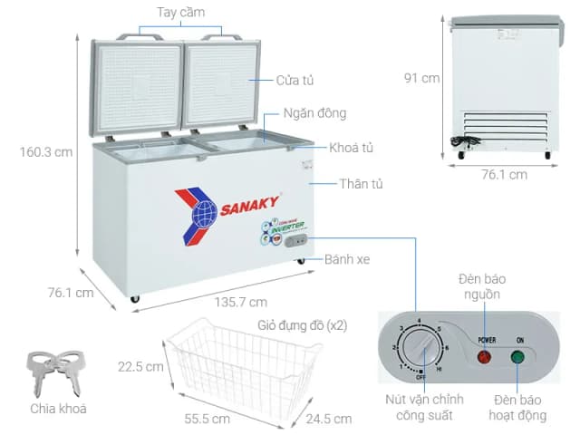 So sánh giá Tủ đông Sanaky Inverter 410 lít VH-5699HY3 rẻ nhất? - Ảnh 2