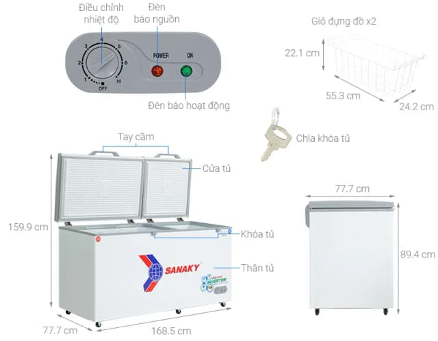 So sánh giá Tủ đông Sanaky Inverter 485 lít VH-6699W3 rẻ nhất? - Ảnh 2