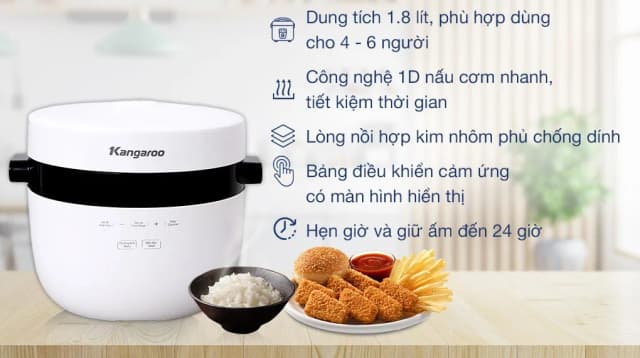 So sánh giá Nồi cơm điện tử Kangaroo 1.8 lít KG18DR9 rẻ nhất? - Ảnh 4