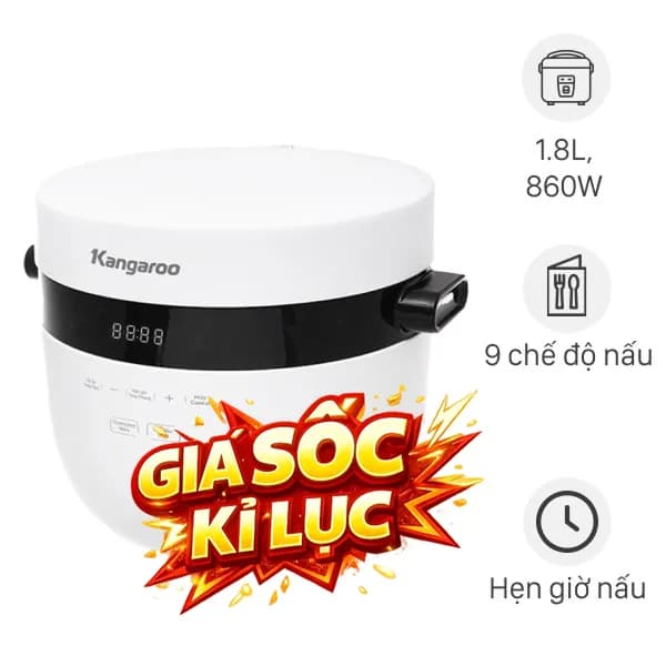So sánh giá Nồi cơm điện tử Kangaroo 1.8 lít KG18DR9 rẻ nhất? - Ảnh 6