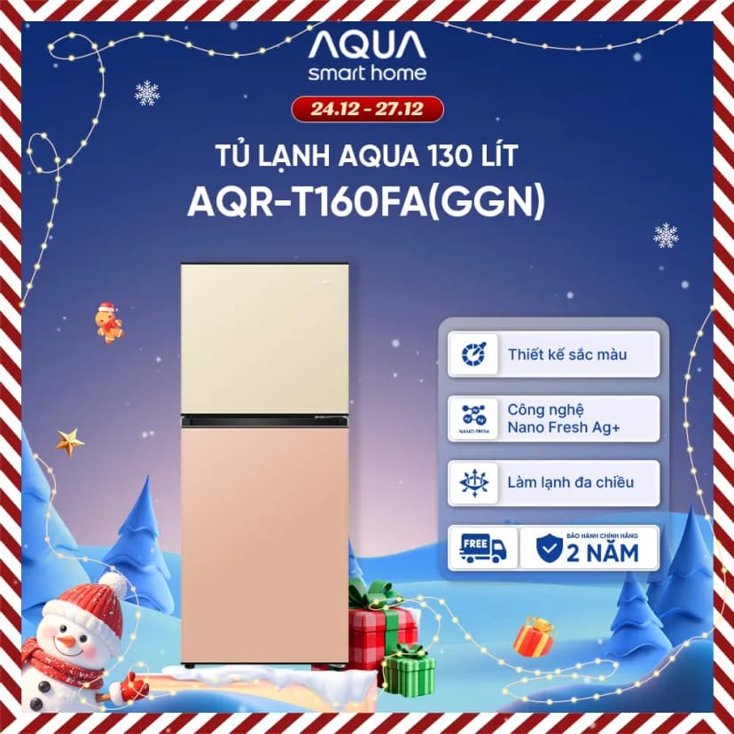 Tủ lạnh Aqua 130 lít AQR-T160FA(GGN) - Giá rẻ nhất hôm nay - Ảnh 1