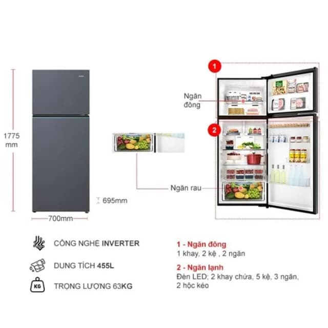 So sánh giá Tủ lạnh Aqua Inverter 455 lít AQR-T518FA(SL) rẻ nhất? - Ảnh 19