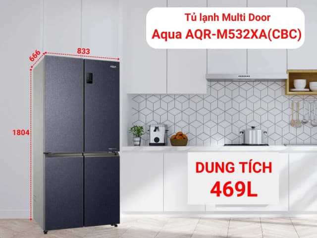 So sánh giá Tủ lạnh Aqua Inverter 469 lít Multi Door AQR-M532XA(CBC) rẻ nhất? - Ảnh 7