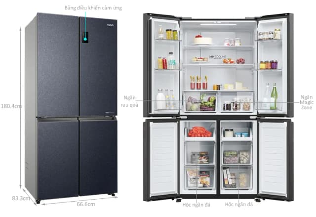 So sánh giá Tủ lạnh Aqua Inverter 469 lít Multi Door AQR-M532XA(CBC) rẻ nhất? - Ảnh 9