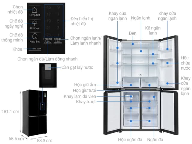 Top 1 so sánh giá Tủ lạnh AQUA Inverter 502 lít Multi Door AQR-M570XA(FS) - Tìm sản phẩm giá rẻ nhất - Ảnh 5