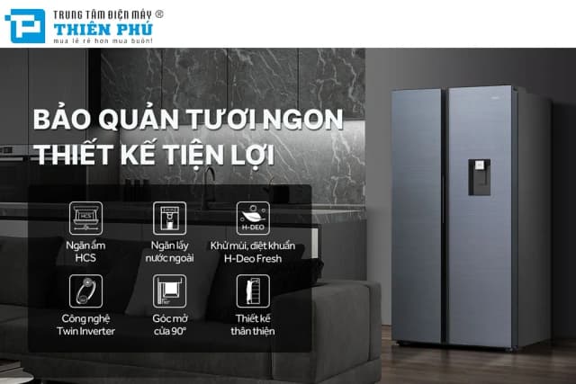 So sánh giá Tủ lạnh Aqua Inverter 569 lít Side By Side AQR-S633XA(WSL) rẻ nhất? - Ảnh 8