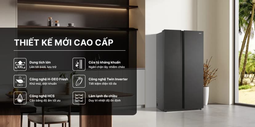 So sánh giá Tủ lạnh Aqua Inverter 646 lít Side By Side AQR-S682XA(WFS) - Tìm sản phẩm giá rẻ nhất - Ảnh 7