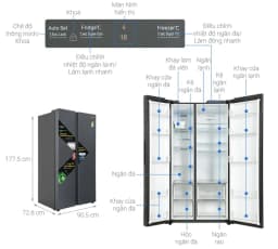 So sánh giá Tủ lạnh Aqua Inverter 646 lít Side By Side AQR-S682XA(WFS) - Tìm sản phẩm giá rẻ nhất - Ảnh 9