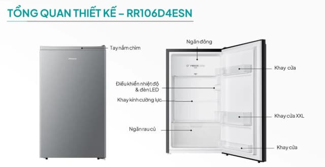 So sánh giá Tủ lạnh Hisense 82 lít RR106D4ESN rẻ nhất? - Ảnh 3