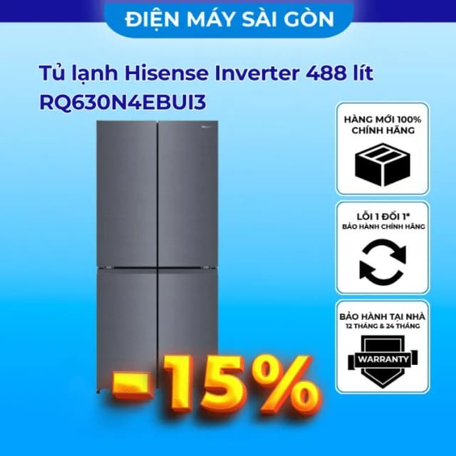 Top 1 so sánh giá Tủ lạnh Hisense Inverter 488 lít Multi Door RQ630N4EBUI3 - Tìm sản phẩm giá rẻ nhất - Ảnh 5