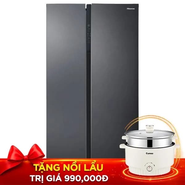 Tủ lạnh Hisense Inverter 544 lít Side By Side RS708N4EBN - Ảnh 11