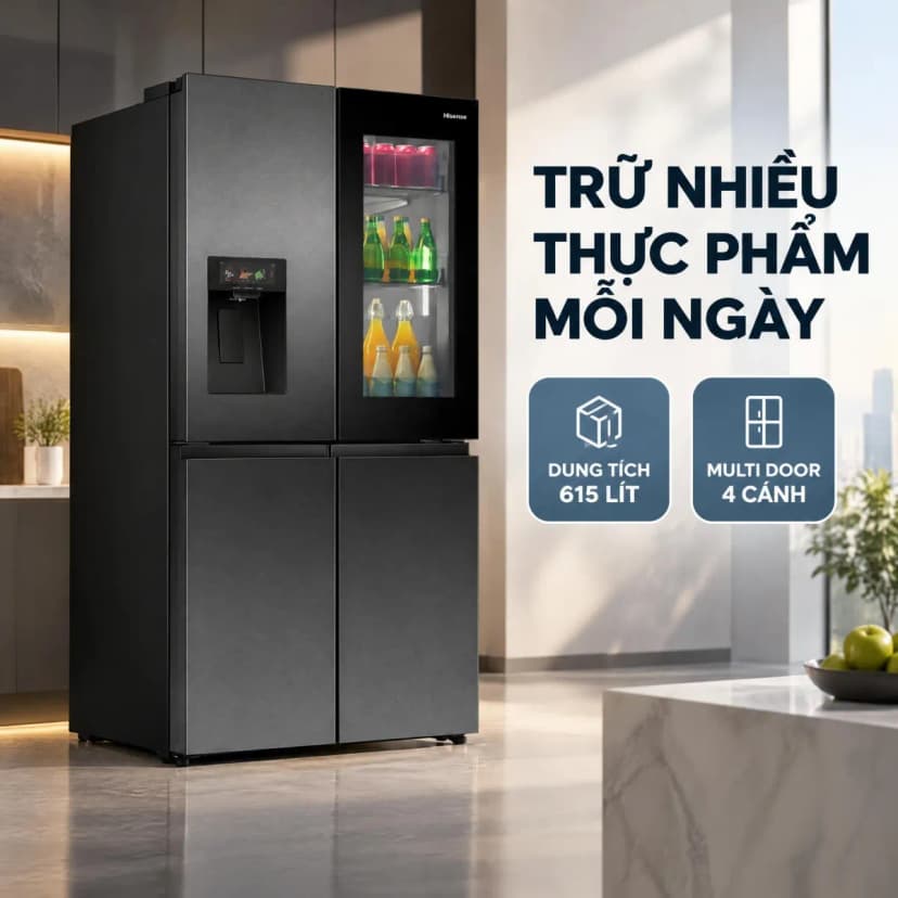 Tủ lạnh Hisense Inverter 615 lít Multi Door RQ600P7AB - Giá rẻ nhất hôm nay - Ảnh 2