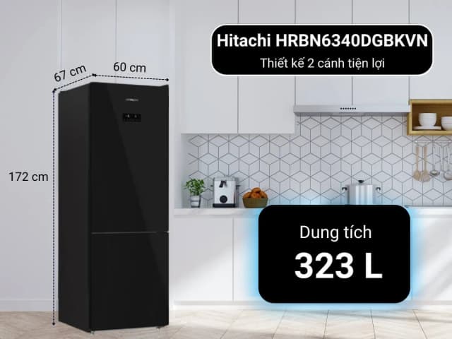 So sánh giá Tủ lạnh Hitachi Inverter 323 lít HRBN6340DGBKVN rẻ nhất? - Ảnh 2