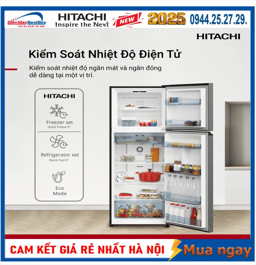 Tủ lạnh Hitachi Inverter 344 lít HRTN6379SUVN - Giá rẻ nhất hôm nay - Ảnh 17