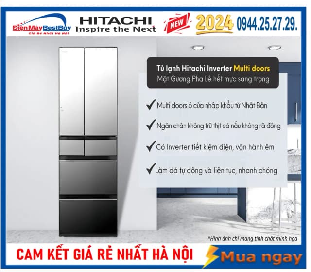 So sánh giá Tủ lạnh Hitachi Inverter 617 lít Multi Door R-HW620RV XK rẻ nhất? - Ảnh 17