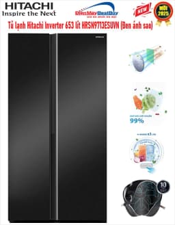 Tủ lạnh Hitachi Inverter 656 lít Side By Side HRSN9713ESUVN - Giá rẻ nhất hôm nay - Ảnh 1