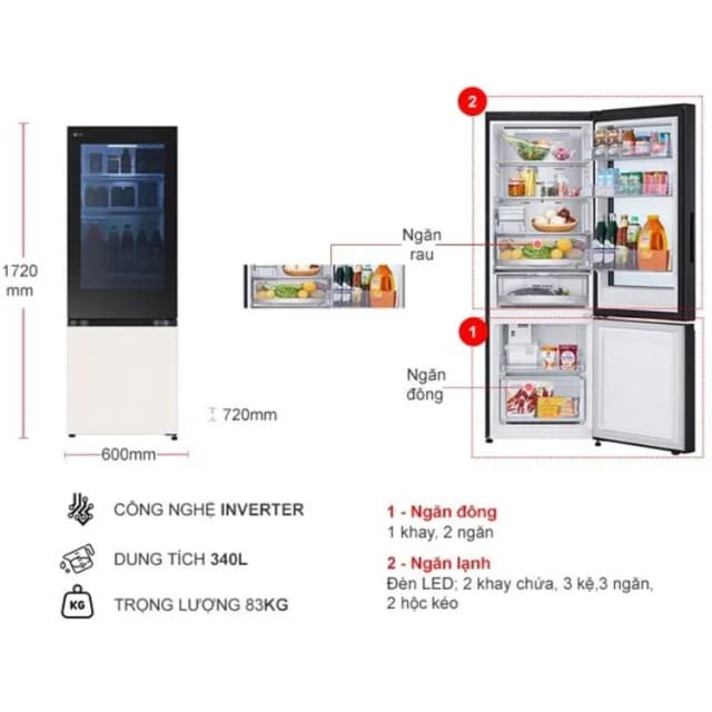 So sánh giá Tủ lạnh LG Inverter 340 lít InstaView LBB33BGMAI rẻ nhất? - Ảnh 13