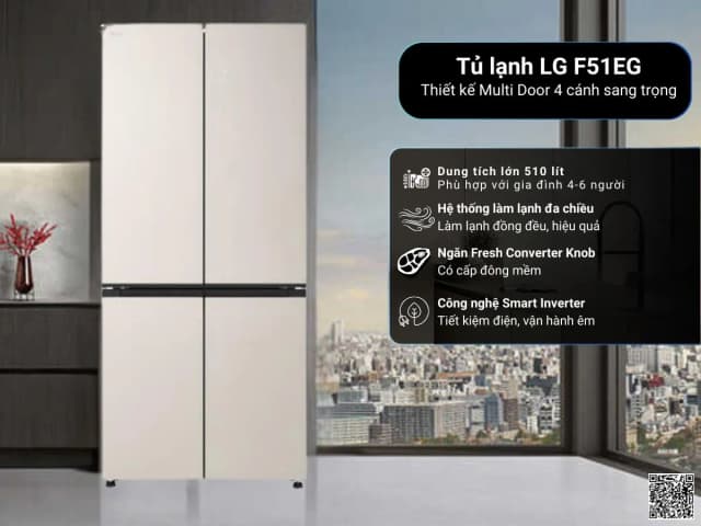So sánh giá Tủ lạnh LG Inverter 510 lít Multi Door F51EG rẻ nhất? - Ảnh 11