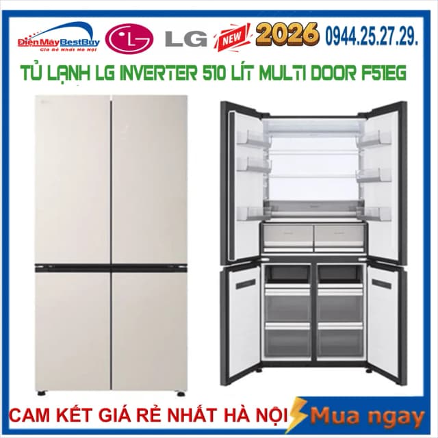 So sánh giá Tủ lạnh LG Inverter 510 lít Multi Door F51EG rẻ nhất? - Ảnh 14