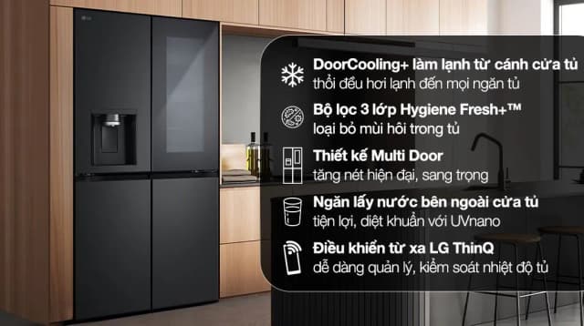 So sánh giá Tủ lạnh LG Inverter 508 lít Multi Door InstaView LFI50BLMAI rẻ nhất?