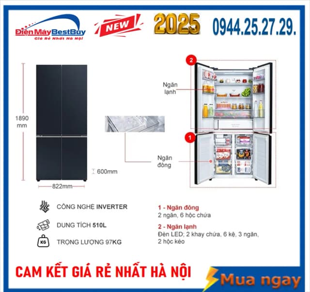 So sánh giá Tủ lạnh Panasonic Inverter 510 lít Multi Door NR-X561GB-VN rẻ nhất? - Ảnh 17