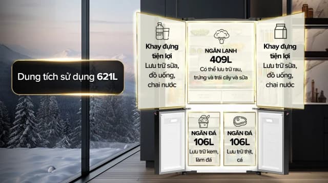 So sánh giá Tủ lạnh Panasonic Inverter 621 lít PRIME+ Edition Multi Door NR-XY680YMMV rẻ nhất? - Ảnh 2