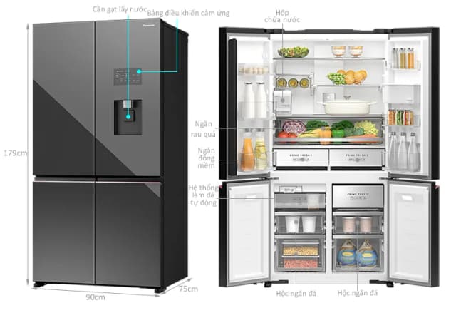 So sánh giá Tủ lạnh Panasonic Inverter 621 lít PRIME+ Edition Multi Door NR-XY680YMMV rẻ nhất? - Ảnh 15