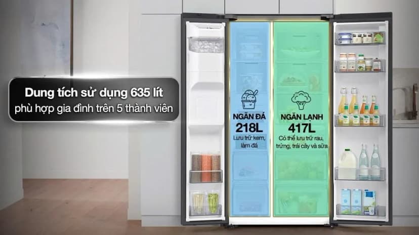 Tủ lạnh Samsung Inverter 635 lít Side By Side RS70F65K2FSV - Giá rẻ nhất hôm nay - Ảnh 8
