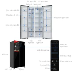 Tủ lạnh Sharp Inverter 532 lít Side By Side SJ-SBX530VG-BK - Giá rẻ nhất hôm nay - Ảnh 3
